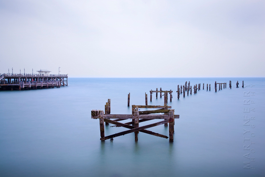 Old wooden pier at Swanage on the Dorset coast