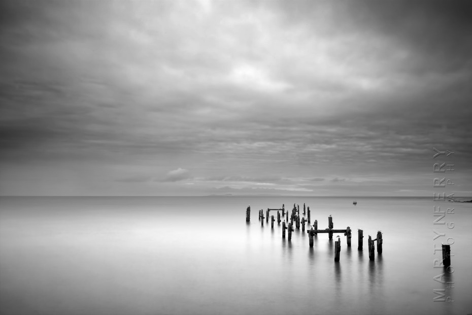 Beautiful photo of Swanage old pier in black and white