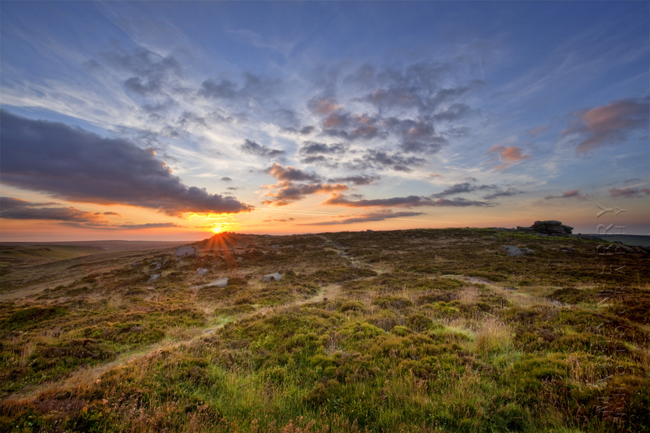 Sunrise over the Dark Peak area of Higger Tor