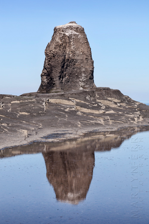 Simple reflection of Black Nab at Saltwick Bay