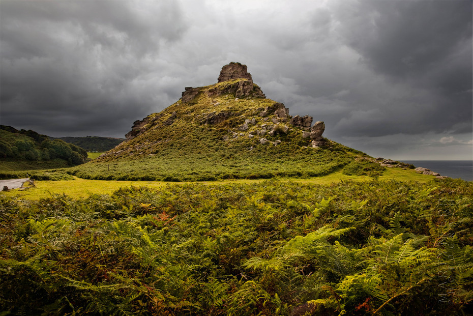 Stunning image of Castle Rock in Exmoor