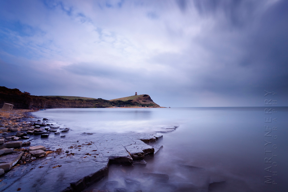 Seascape view of Kimmeridge Bay out towards the ocean