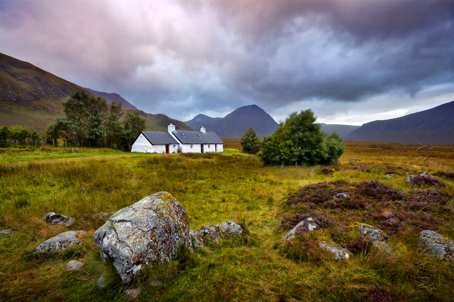 Sunrise photograph of Black Rock cottage with beautiful clouds