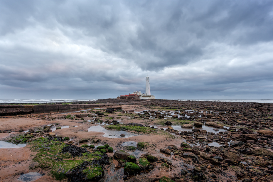 Clouds gather over St Mary's Lighthouse