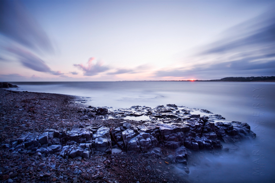Colourful ocean image at Ogmore by Sea photographed at sunset