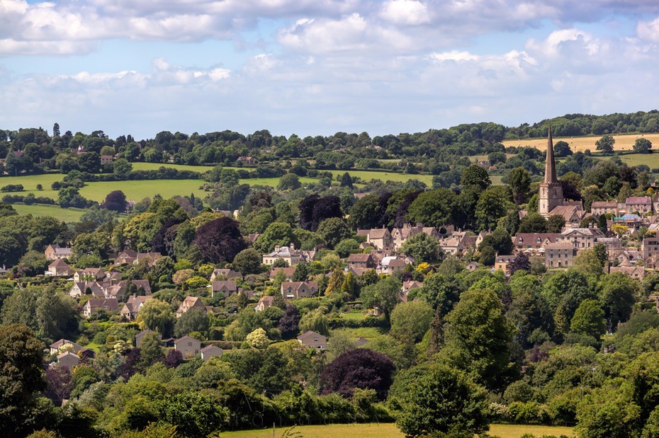 Painswick in the Cotswolds from a distance