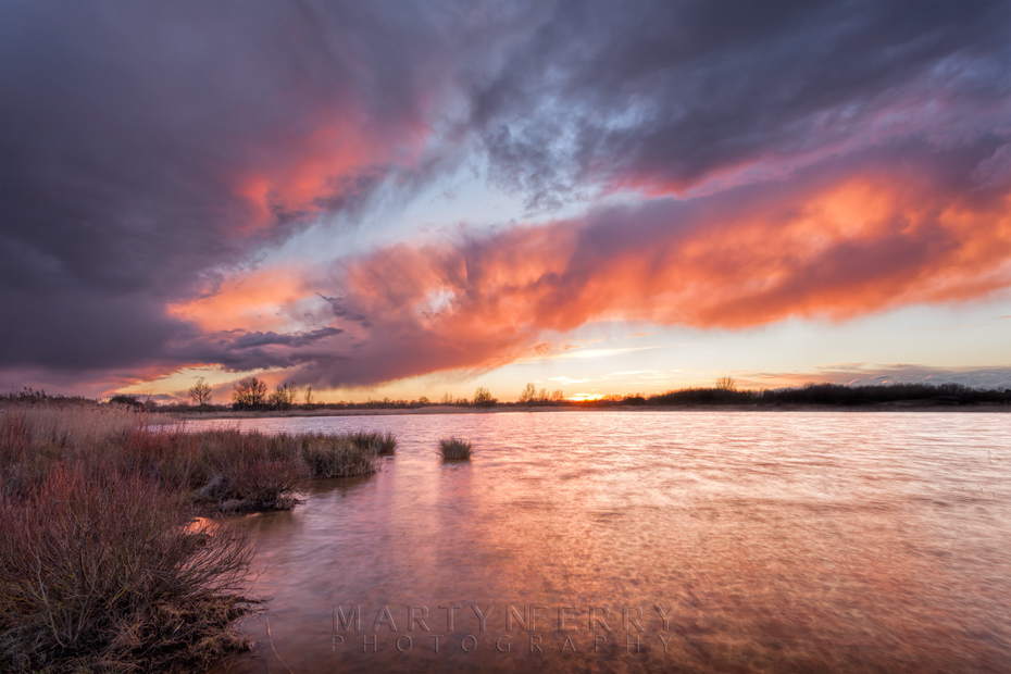 Sunset at Ouse Fen Nature Reserve