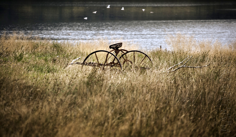 Photograph of an old plough on the banks of Loch Eli