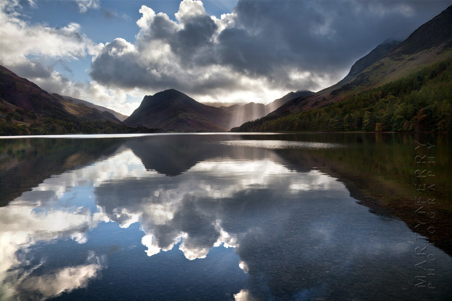 Beautiful landscape view of Buttermere and clouds