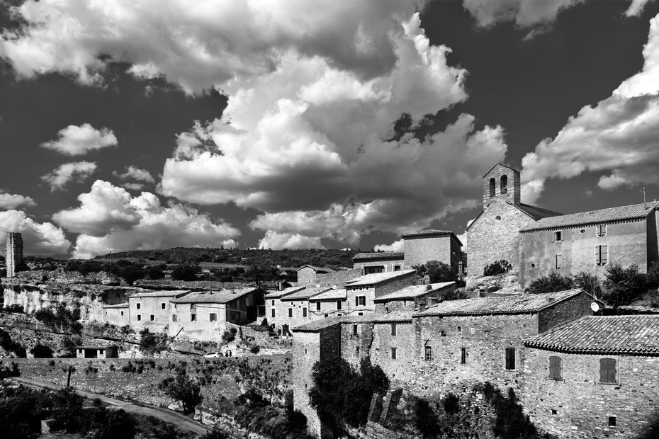 Stunning view of Minerve under cloud formation