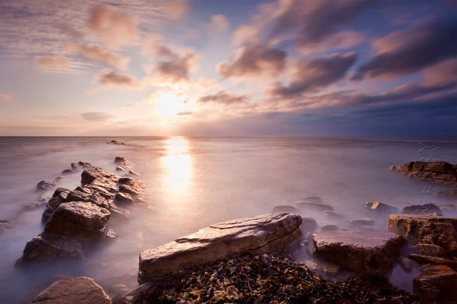 Spectacular sunrise image on the Dorset Heritage Coast