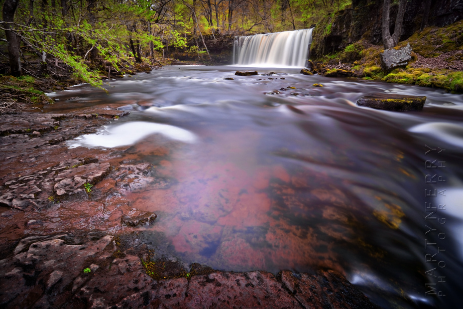 Striking image of Sgwd Ddwli Uchaf and flowing river in Wales