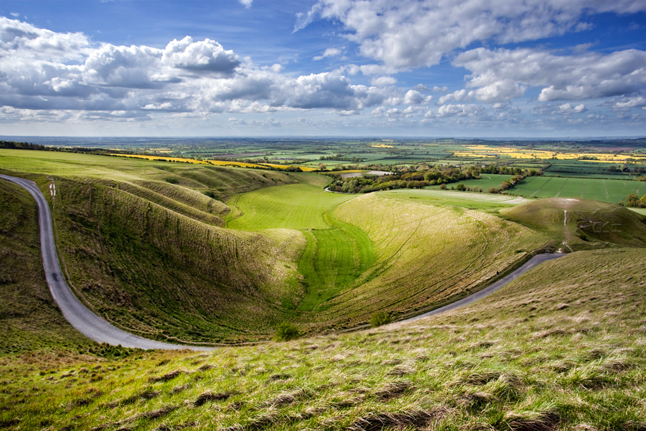 Beautiful landscape of the White Horse in Oxfordshire