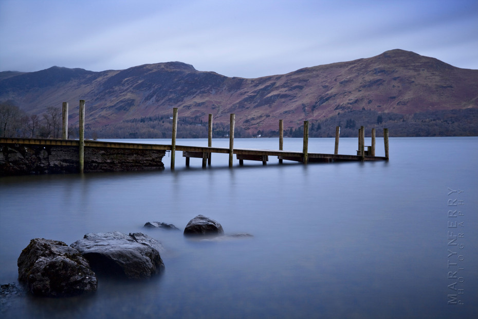 Subtle photograph of Derwentwater and jetty
