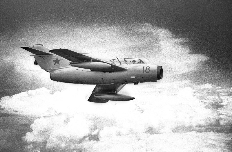 Mig 15 - Aircraft in Black and White