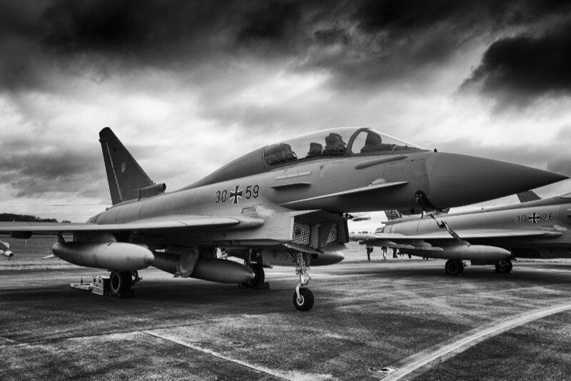 Typhoon - Aircraft in Black and White