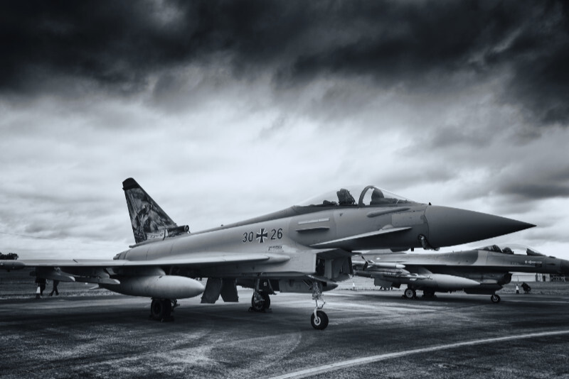 Typhoon - Aircraft in Black and White