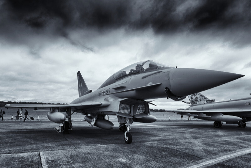 Typhoon - Aircraft in Black and White