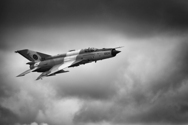 MiG-21 - Aircraft in Black and White