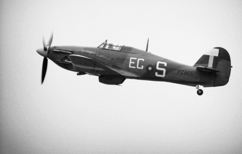 Hurricane - Aircraft in Black and White