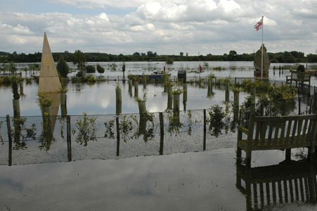July 2007 floods - National Memorial Arboretum, Staffordshire, England