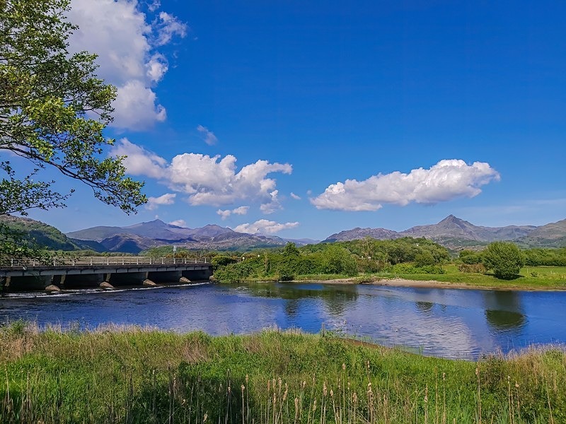 Snowdon range and River Glaslyn, Gwynedd - Mountains and uplands