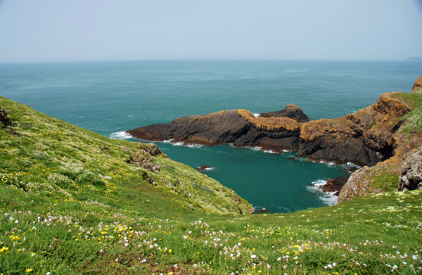 Pigstone Bay, Skomer, Pembrokeshire - Sea and sand