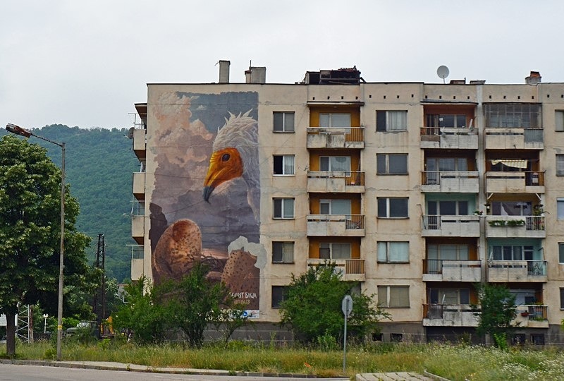 Egyptian Vulture mural, Madzharovo, Haskovo Province, Bulgaria - Bulgaria
