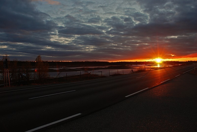 Midnight sun at Petkula Bog, Lappi, Finland - North Finland and north Norway - May and June 2009