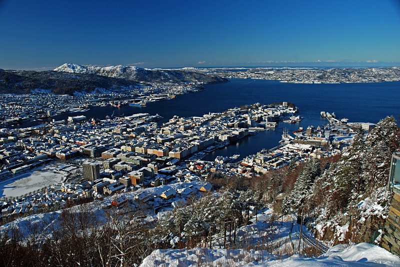 Bergen from Fløifjellet - Bergen and Oslo