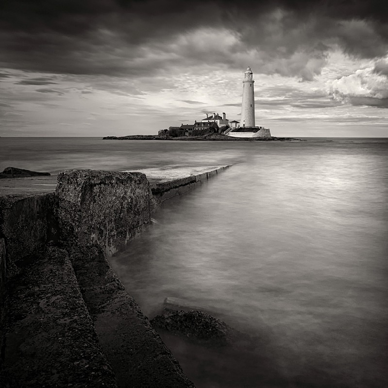 St Marys Lighthouse (square format) - Water