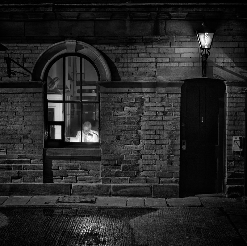 Salts Mill Police (square format) - Night Exposures
