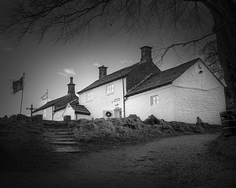 Black and White Photograph of White Wells Cottages Ilkley - Architecture
