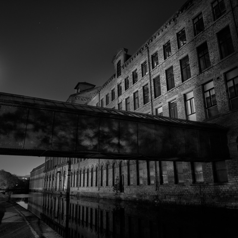Salts Mill Crossing (square format) - Night Exposures