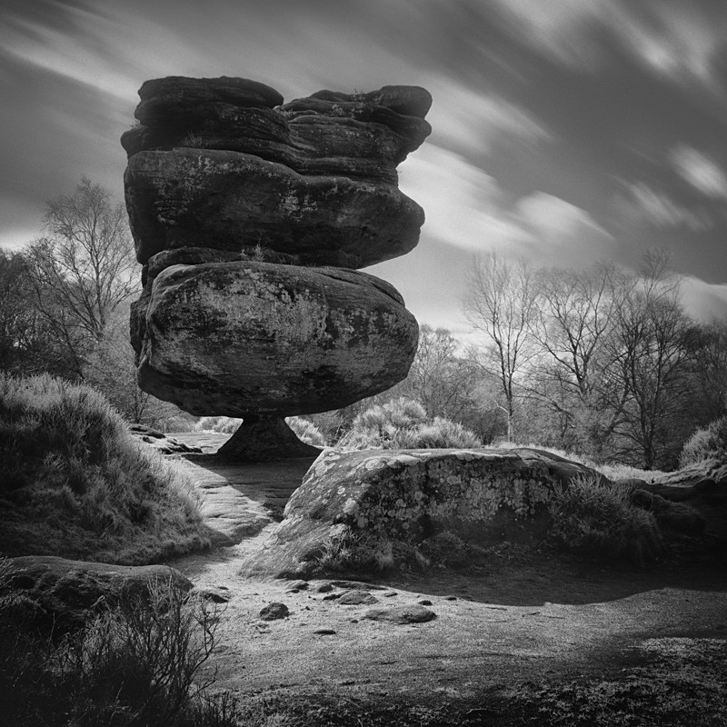 Idle Rock,Brimham Rocks (square format) - Infrared