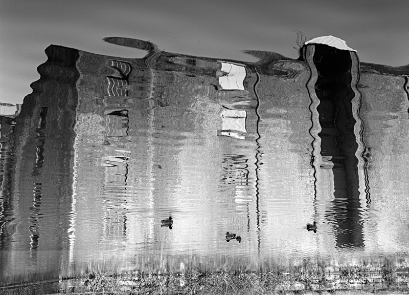 Canal Reflection Shipley in Black and White - Abstract & Still Life