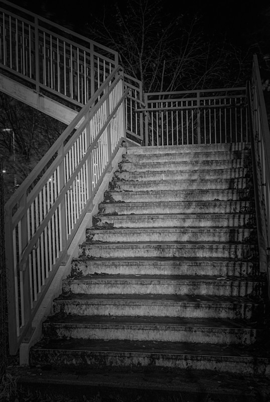 Foot Bridge of Ilkley Station Line - Otley and Ilkley at Night
