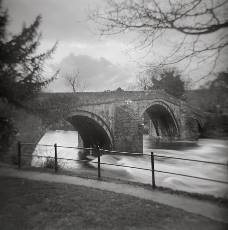 Black and White Photograph Of The Pack Horse Bridge In Ilkley West Yorkshire