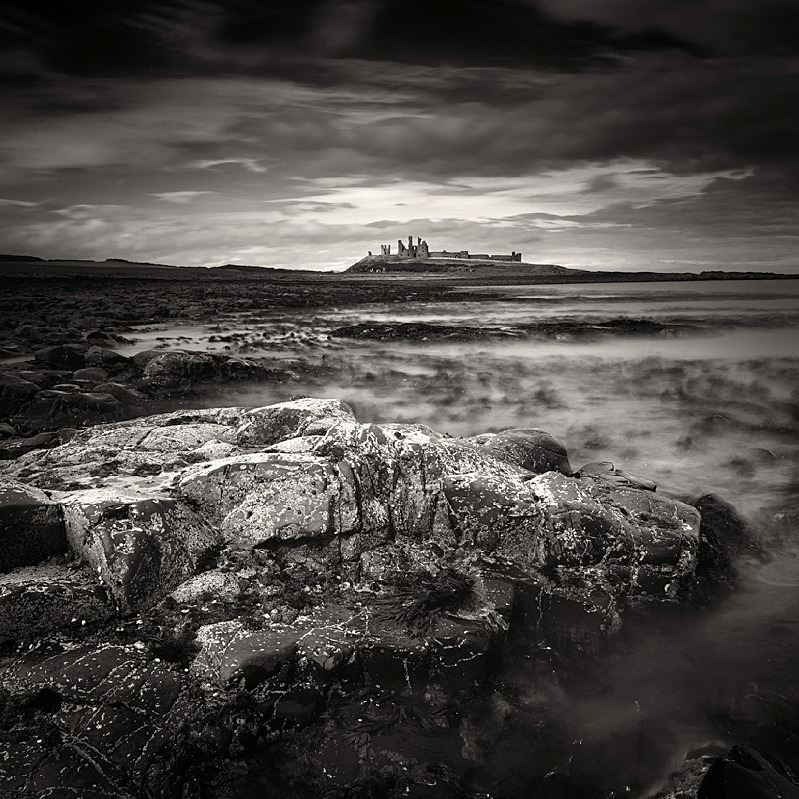 Dunstable Castle in black and white