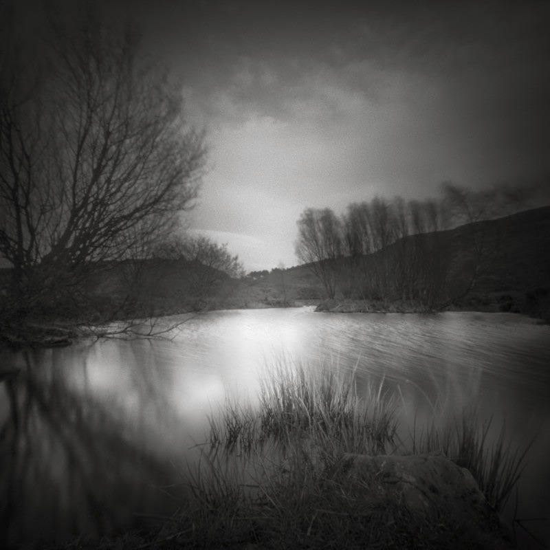 Black and White Image of a Tarn on Ilkley moor pinhole photography