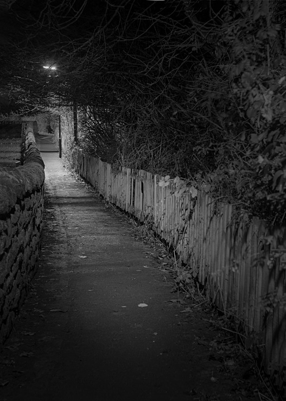Path leading from Birdcage Walk, Otley - Otley and Ilkley at Night