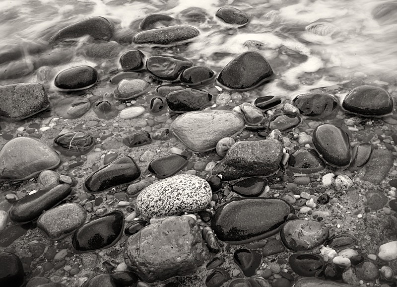 Pebbles Spurn Point in Black and White - Abstract & Still Life