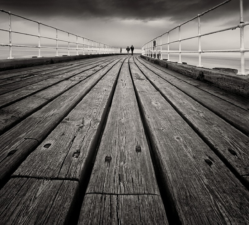 Wood Pier in Black & White Whitby - Abstract & Still Life