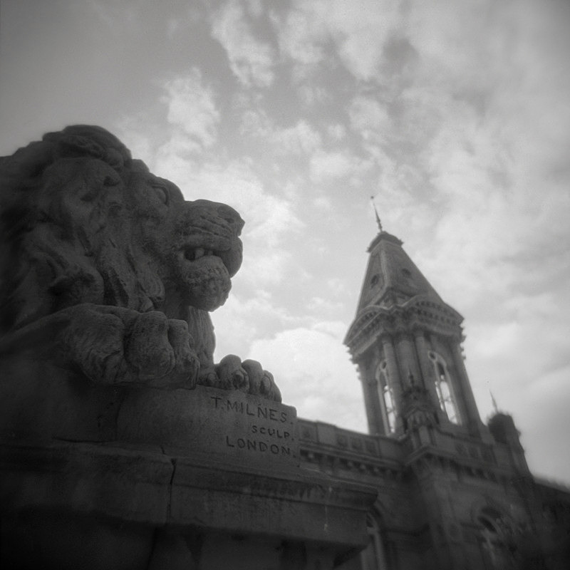 Lion and Spire, Salts Mill - Holga 120N
