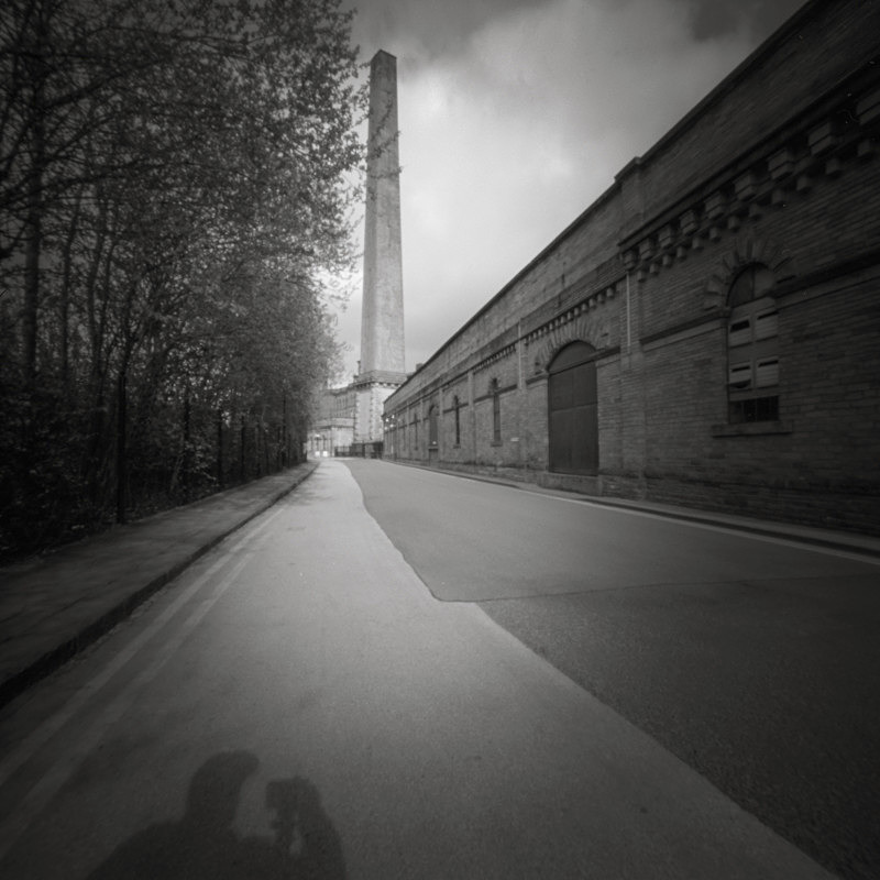 Salts Mill, Self Portraite, Pinhole (square format) - Salts Mill and Leeds-Liverpool Canal