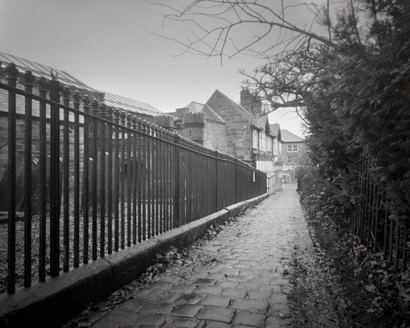 Black and White Photograph of Cobbled Street Otley West Yorkshire - Churches & Architecture