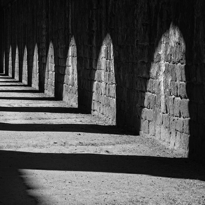 Fountains Abbey Abstract in Black and White