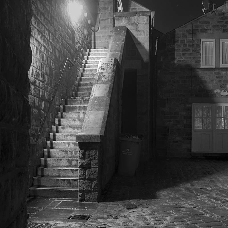 Steps off Market Street Otley (square format) - Otley and Ilkley at Night