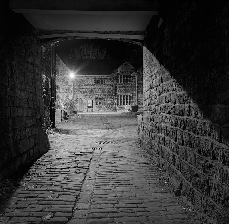 Approach to Castle Yard Ilkley (square format) - Otley and Ilkley at Night