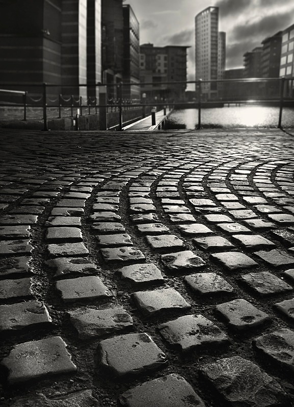 Black & White Photograph of Cobble Path Leeds - Abstract & Still Life